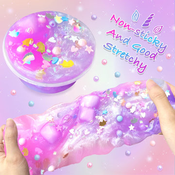 Unicorn Slime Kit For Girls Diy Slime Making Kit With Glitter Add Ins Foam Jelly Cubes Christmas Birthday Party Favors Present C