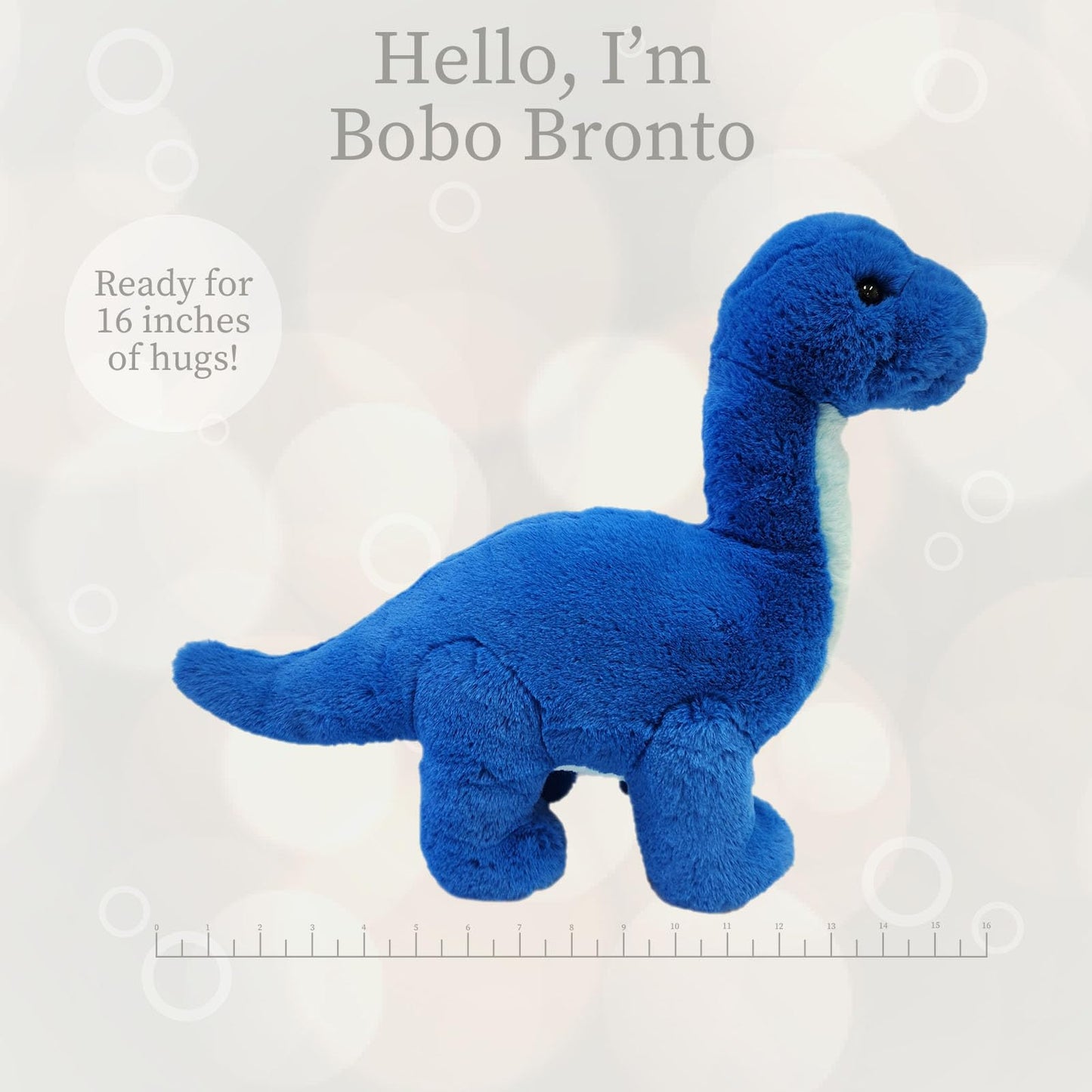World's Softest Plush Bobo Bronto, Lushee, Large, 16'' Stuffed Animal for Baby, Toddler, Kids, Adults - Bronto Plush Toy-Adorabl