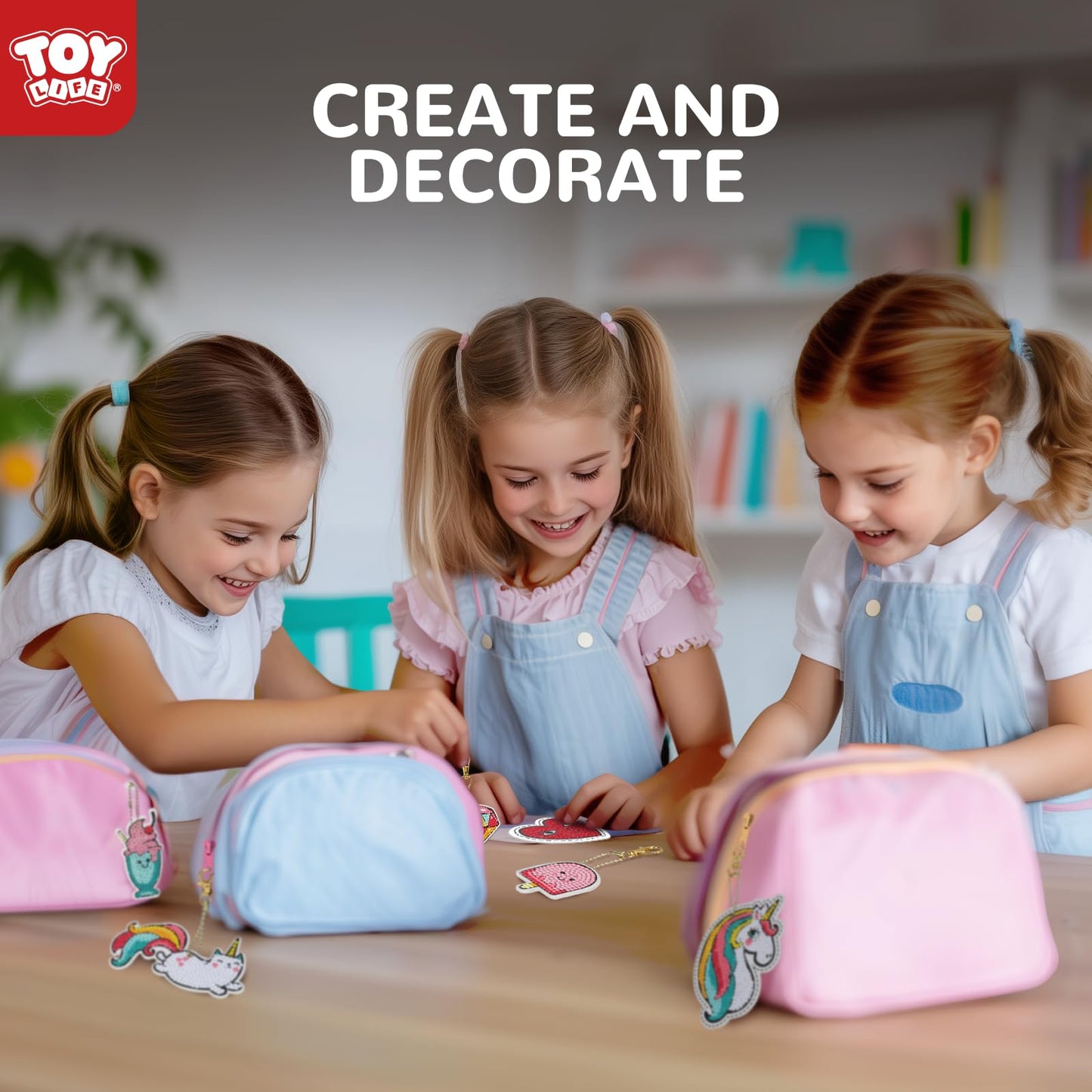 TOY Life Diamond Art Kits for Kids with Keychains, Unicorn Diamond Painting Kits for Kids, Gem Art Diamond Dots for Girls Age 8-