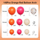 Orange Hot Pink Balloons Arch Garland Kit-148Pcs Orange Pink Balloon For Birthday Anniversary Baby Shower Engagement Wedding Ret