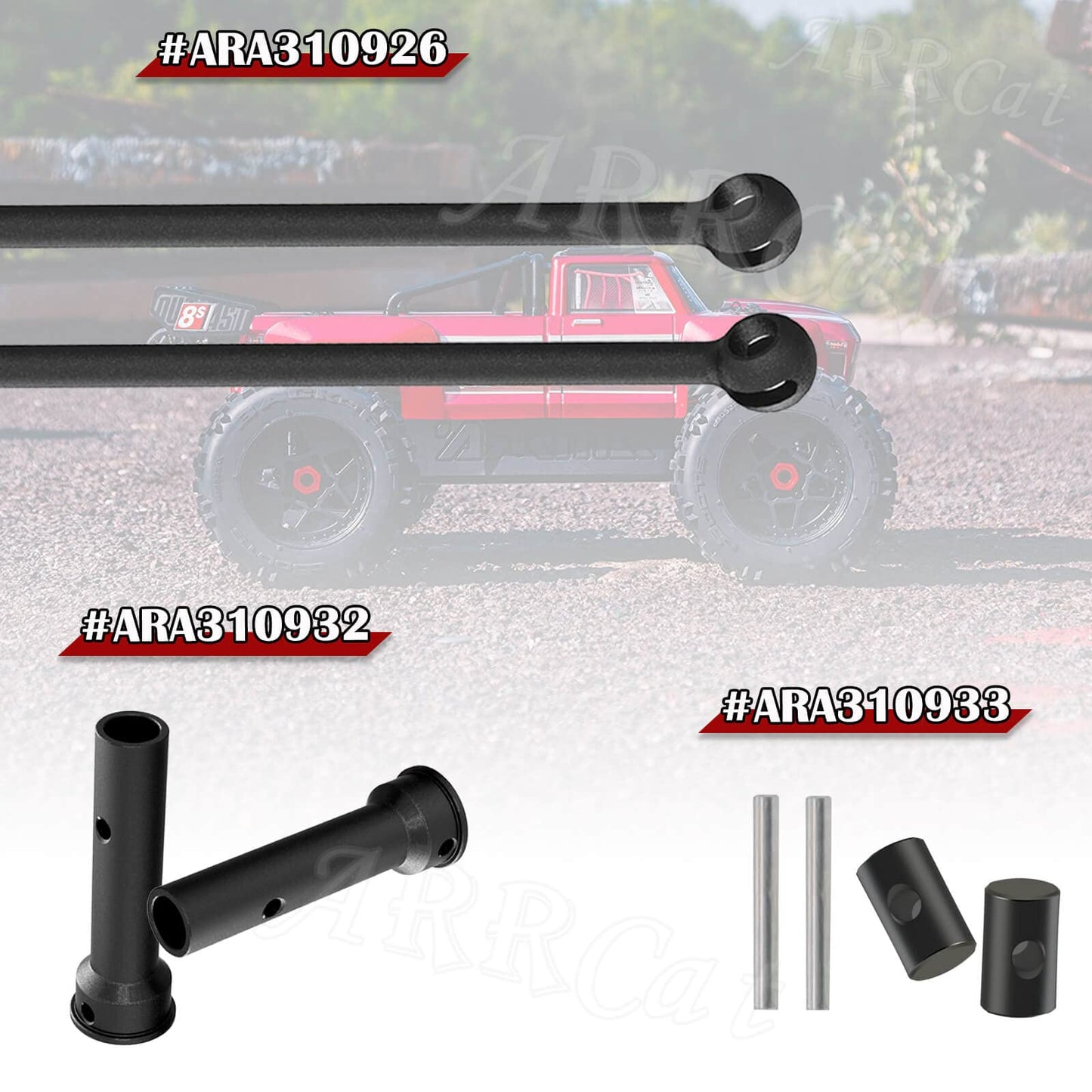 ARRCat for Arrma 1/5 KRATON 8S BLX,Outcast 8S BLX Upgrade Parts,2PCS Front/Rear Drive Shaft CVD Upgrades Parts Hop-up for 1/5 Ar