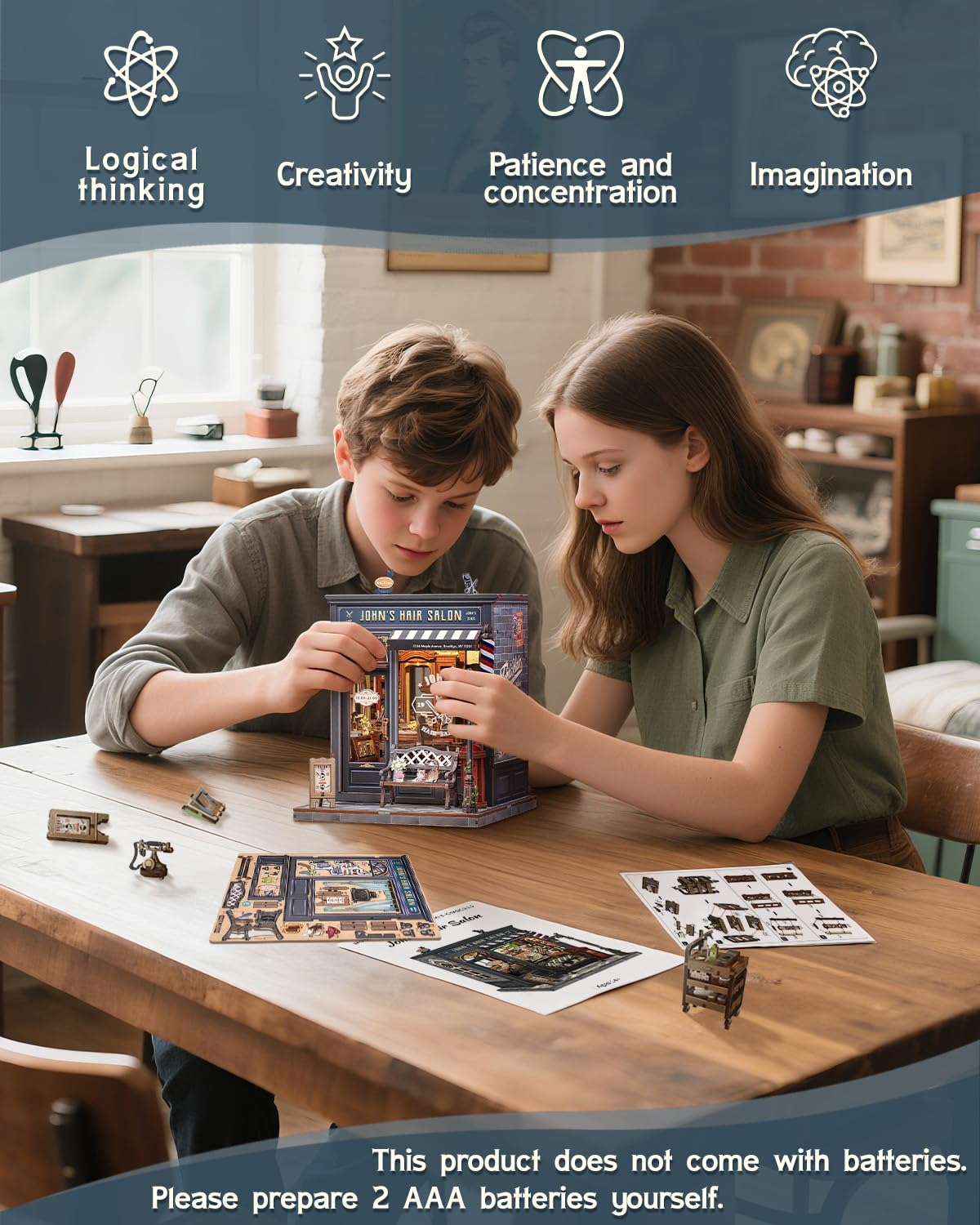 Endless Limit Book Nook Kit - 3D Wooden Puzzle  DIY Miniature House Dollhouse Kit for mature-themed and Teens Book Nook Decor  DIY mature-themed Craft Gifts for Family and Friends (John's Hair Salon)