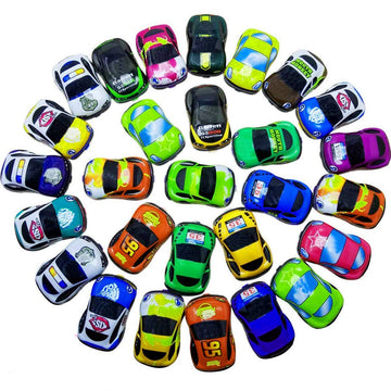 SINYUM 30 Pack Pull Back Vehicles, Friction Powered Pull Back Car Toys, Racing Cars Mini Car Toy Pull Back and Go Car Toy