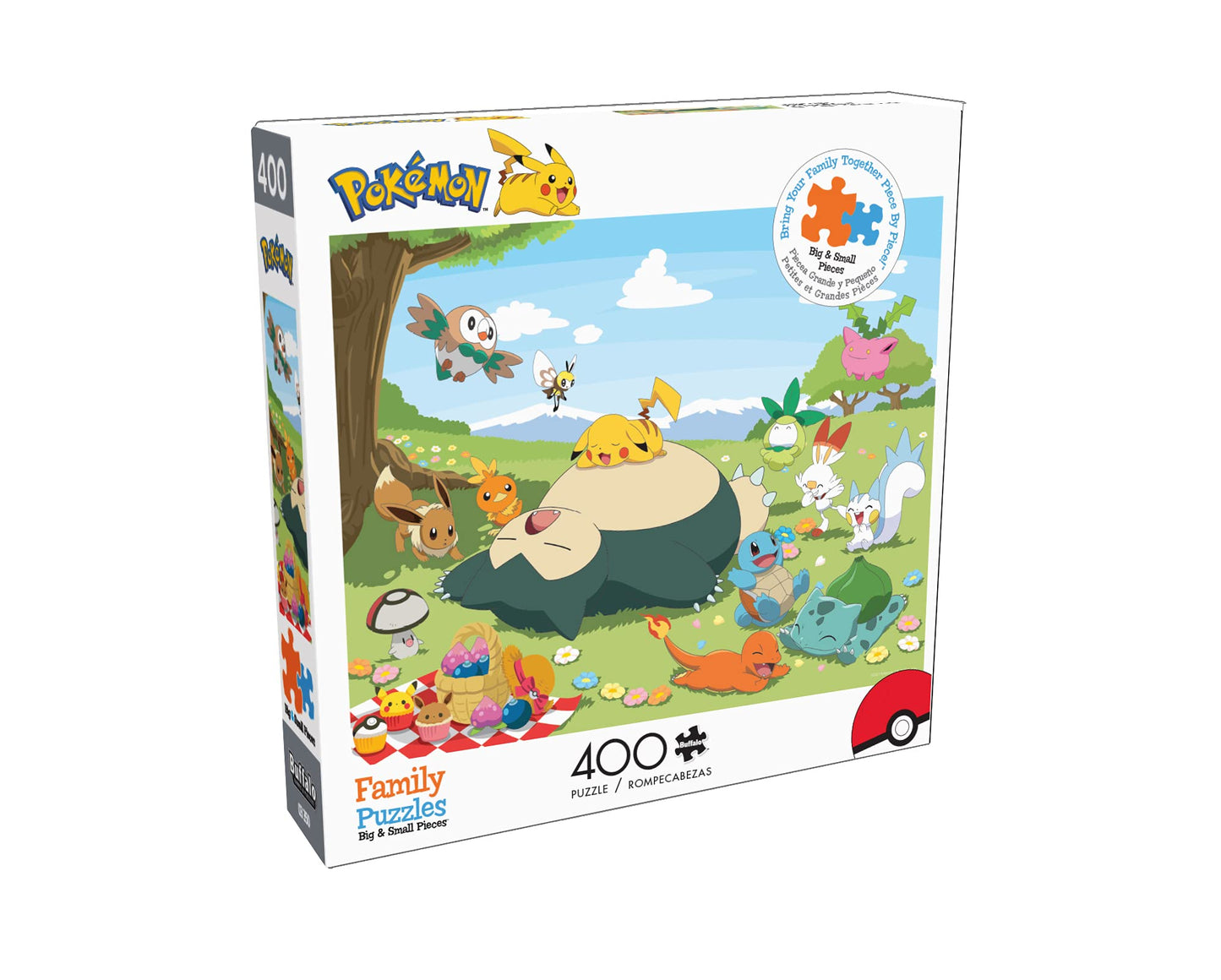 Buffalo Games Pokemon Picnic 400 Piece Jigsaw Puzzle - Large Multicolor Paper Puzzle for Family Game Nights, Model 22001