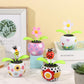 4 Solar Dancing Bee Toy Solar Powered Dancing Sun Flower In Colorful Pots Swinging Ladybug Shape Flip Flap Animated Bobblehead Dancer Window Rose Sun Catcher Car Dashboard Decor