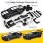 LOVEPOSELY Diecast Car Model 1:36 Dodge Challenger SRT Hellcat - Black Zinc Alloy DIY Kit for Kids