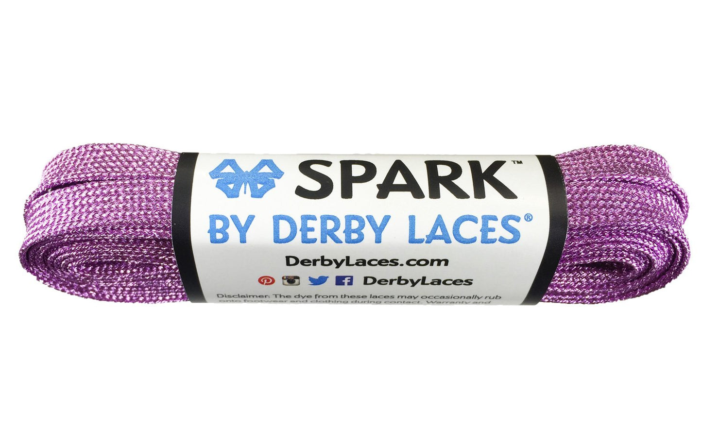 Derby Laces Lilac Purple Spark Shoelace for Shoes, Skates, Boots, Roller Derby, Hockey and Ice Skates (120 Inch / 305 cm)