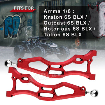 Aluminum Front Lower Suspension A Arms for Arrma 1/8 Kraton 6S BLX, Outcast 6S BLX,Notorious 6S BLX,Talion 6S BLX,ARRCat RC Upgr