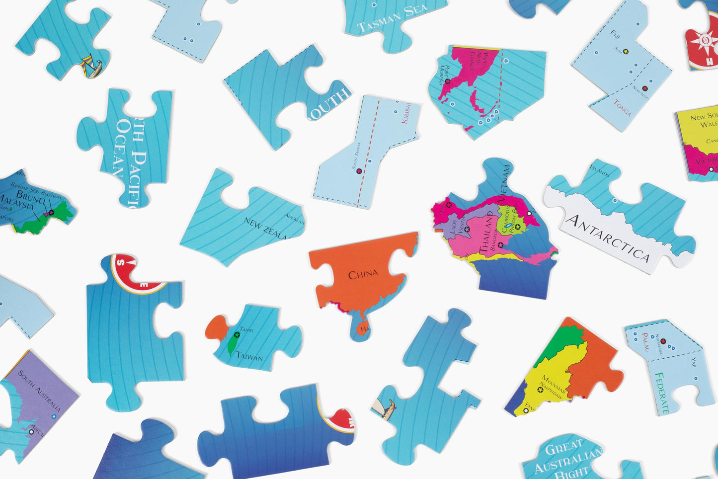 Geotoys Geopuzzle, Australia & Oceania Shaped Jigsaw Puzzles, 70 Pc Geography Puzzle, Geography Game, Map Puzzle - Jigsaw Puzzle