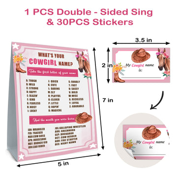 What'S Your Cowgirl Name, Cowgirl Birthday Party Sign For Girls, Holiday Activity, Kids Cowgirl Activity Cards, Cowgirl Activity