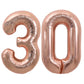 Toniful 40 Inch Large Rose Gold Number 30 Balloons Giant Digital 30 Helium Balloons, Foil Mylar Big Number Balloons For 30Th Bir