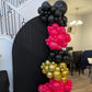Hot Pink And Black Balloon Arch Kit, Hot Pink Black Balloon Garland Kit, Rose Red Black Latex Balloons Different Sizes For Women'S Birthday Decorations Wedding Baby Shower Engagement Party Supplies