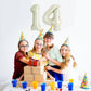 TONIFUL Number Balloons 16 Inch Cream White 0-9 Number Mylar Foil Balloons 10 Pcs Custom Digital Balloons for Birthday Party Eng