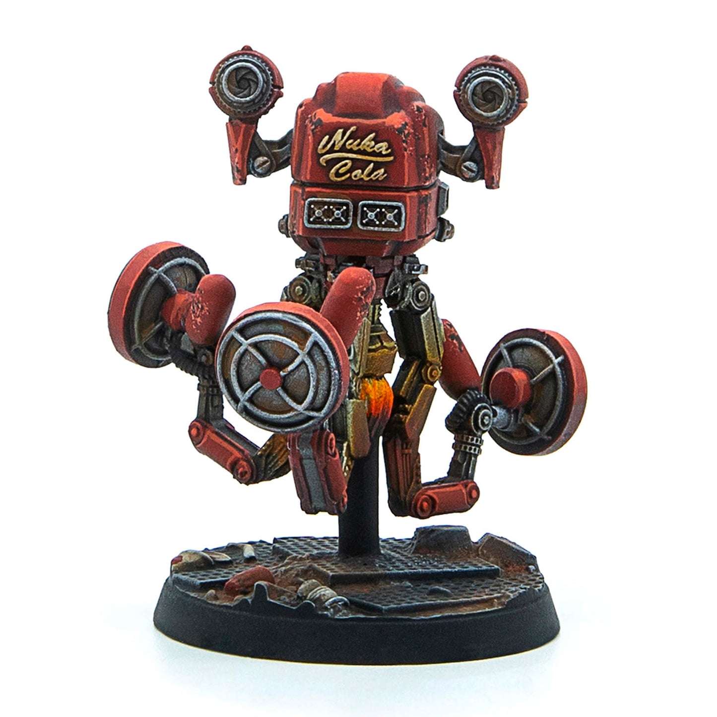 Modiphius Entertainment: Fallout: Wasteland Warfare - Robots: Starlight Theatre Staff -3 Figures, 32Mm Unpainted Resin Rpg Miniatures, Nuka World Wave