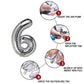 DTDO 40" Silver 6 Number Balloon - Big Foil Mylar for 6th Birthday Party Decorations, Aluminum, Perfect for Boys & Girls