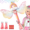 Bubble Wands for Girls Kids, Bubble Machine LED Light Princess Toys with 4 AA Batteries & 2 Solutions, Girl Stuff Outdoor Party 