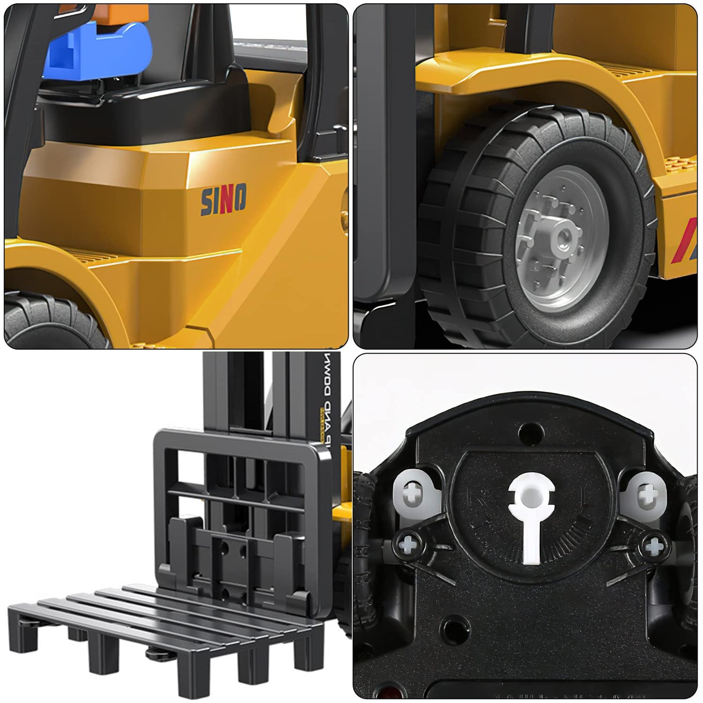 Leopmase Remote Control Forklift,11 Channel Electric Rc Forklift Construction Toys,w/Boxes/Sound and Light Spray, Two Rechargeab