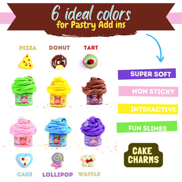Butter Slime Making Kit Super Soft Non Sticky 6 Color Pack In Gift Box, Stretchy Scented Butter Slime Ice Cream Toy With Cake Ch