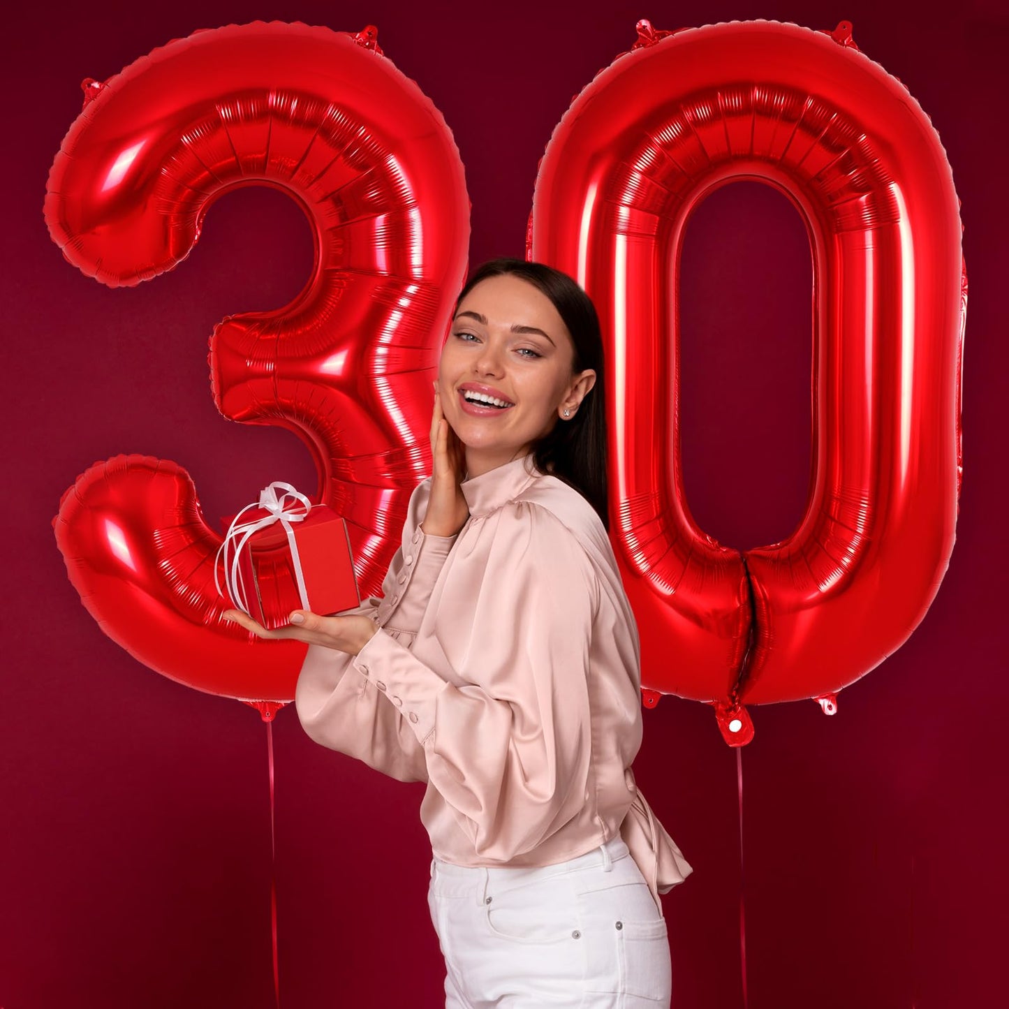 AIQINHU Red Number 3 Balloon - 40 Inch Jumbo Foil Mylar Balloon for 3rd Birthday Party Decorations
