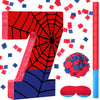 Simgoing Number 7 Spider Web Piata Bundle with Blindfold Small Piata Birthday Party Decoration for Mexican Fiesta Cinco De Mayo 