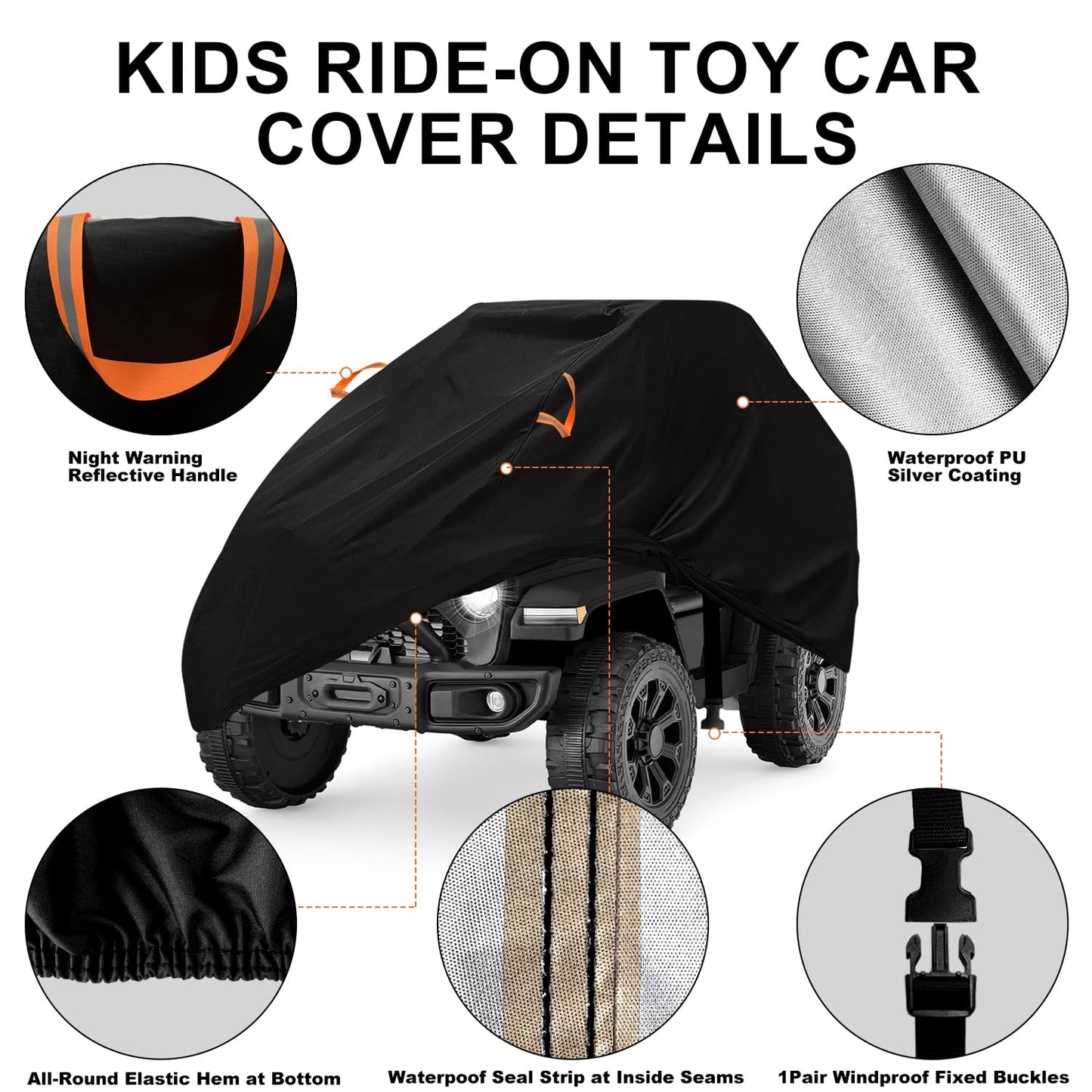 Clawscover Kids Ride-On Toy Car Covers Waterproof, Universal Fit For Power Wheels Battery Boys Girls Toddler Electric Powered Ve