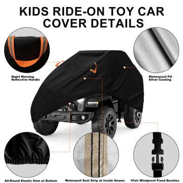 Clawscover Kids Ride-On Toy Car Covers Waterproof, Universal Fit For Power Wheels Battery Boys Girls Toddler Electric Powered Ve