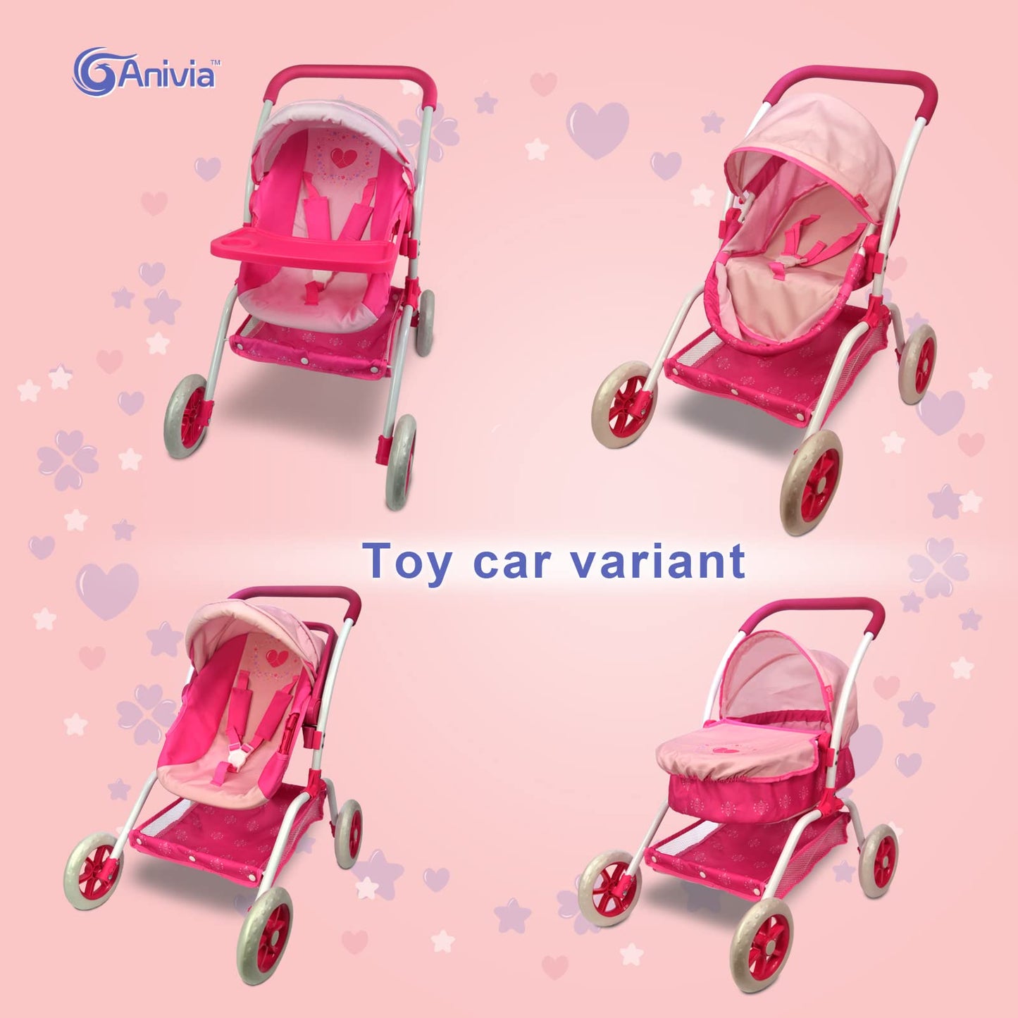 Anivia Doll Bed Furniture 2 Function Toy, Doll Bed And Doll Swings Together For 18 Inches Baby Dolls, Baby Doll Crib With Bottom