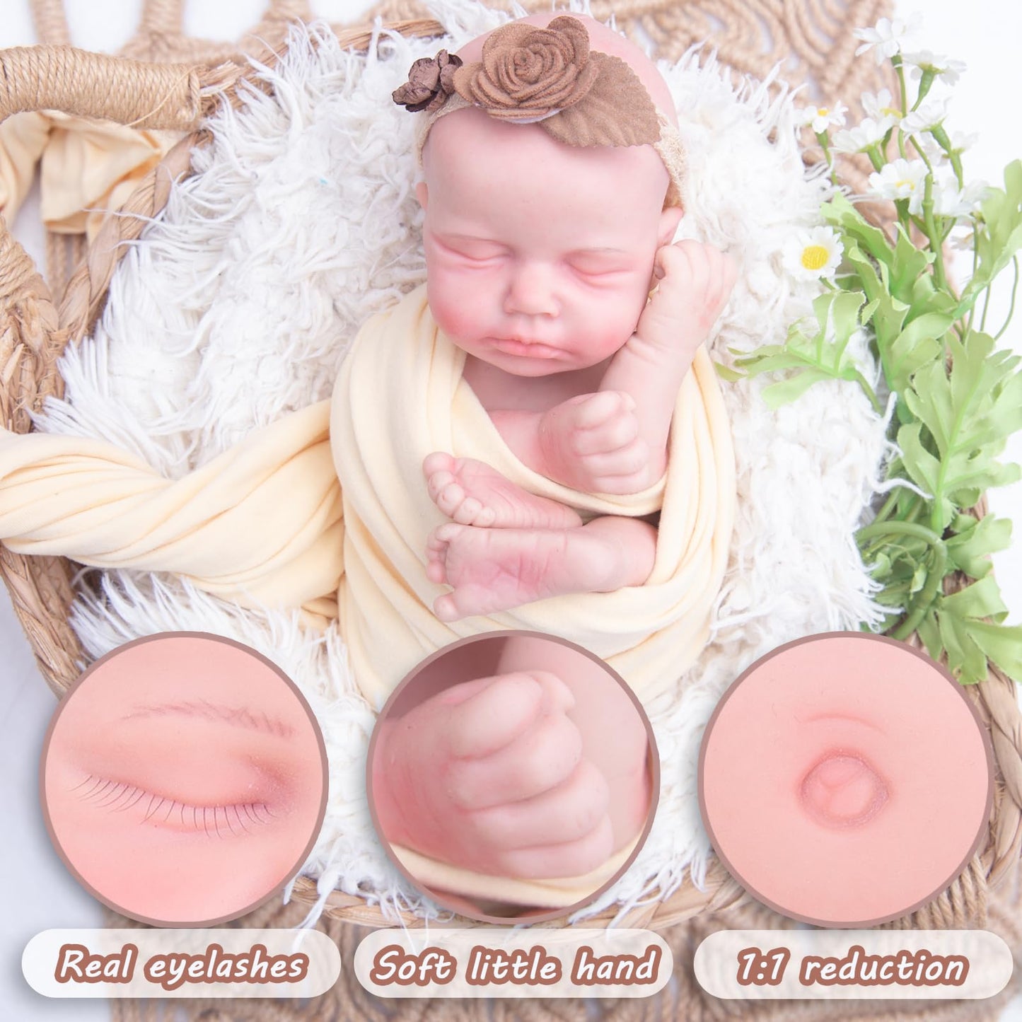 Yaluoqian Silicone Reborn Baby Doll Full Body Silicone Baby Doll Realistic Baby Doll Lifelike Reborn Baby Dolls Gift For Kids