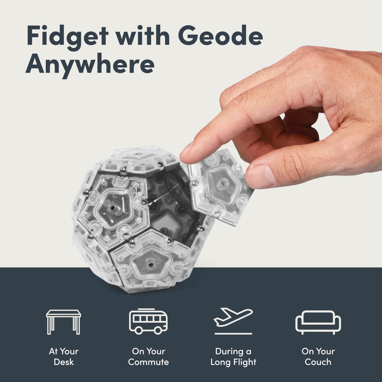Speks Geode Magnetic Fidget Toy | Sensory Desk Toy for mature-themeds & Teens 14+ | Stress Relief Gift | Sphere  Slate