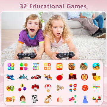Wepfum Kids Smart Watch Gift For Girls Age 5-12, 32 Games Hd Touch Screen Watches With Video Camera Music Player Pedometer Flash