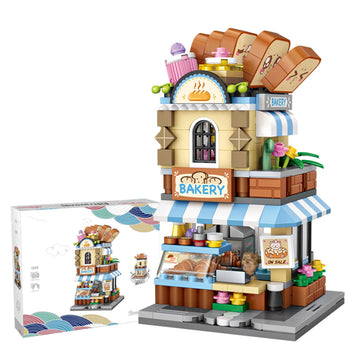 MEIEST Mini City Shop Street View Building Blocks Model Set Creative DIY Simulation Architecture Collection Particle Construction Building Bricks Toy for Kids mature-themed Home Decor (Bakery)