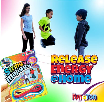 2Chill Chinese Jump Rope (8 Packs) Elastic Skipping Rope Game For Kids & Adults | Colorful Stretchy Jump Rope For Kids, Girls An