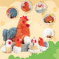 XYHQYB 9 in 1 Chicken Stuffed Animals, Stuffed Chicken Plush Toy Egg Laying Hen with Zippered Belly, Mommy Hens with Baby Chicks