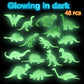 48Pcs Glow In Dark Mini Dinosaur Figures Easter Eggs Fillers Birthday Party Favors Supplies Dino Cupcake Toppers Pinata Goodie Bags Stuffers Classroom Prizes Treasure Box Trinkets Bulk Toy Kids Gifts
