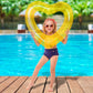 Kid Heart Pool Float for Kids Kid Pool Floats  Water Fun Beach Party Toys for Kids Birthday Scene Layout Props. (18 in Transparent Yellow)