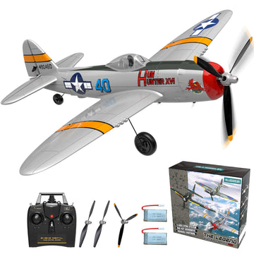 GLUISEUR RC Plane 4 Channel Remote Control Airplane with 3 Modes - Ready to Fly Upgrade P-47 Thunderbolt RC Airplane for Beginne