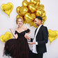 12 Pcs Heart Balloons, 18 inch Gold Heart Shaped Balloons, Big Heart Helium Balloons, Heart Love Foil Balloons for Wedding Baby