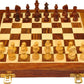 Palm Royal Handicrafts Wooden Handmade Foldable Magnetic Chess Board Set With Magnetic Piece And Extra Queens For 2 Players Kids