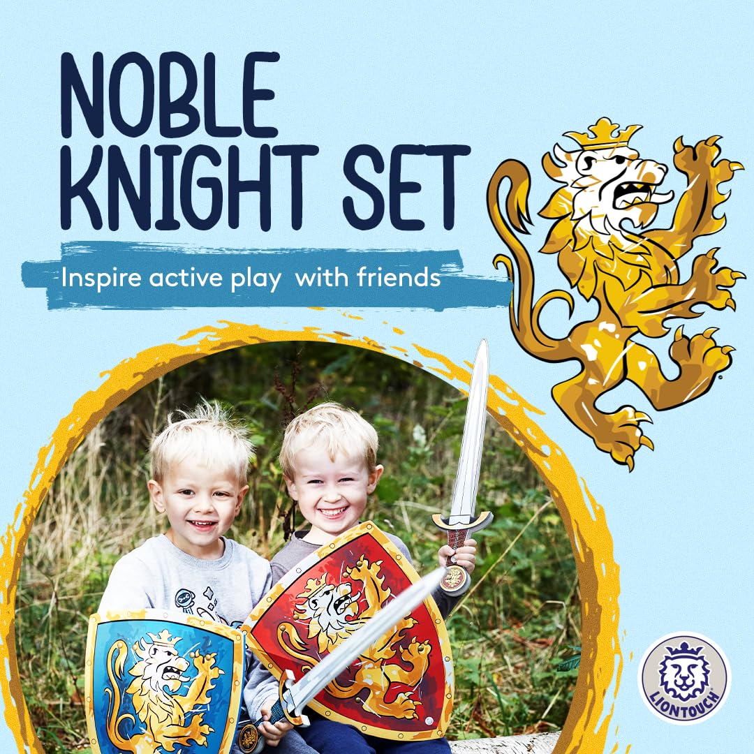 Liontouch - Noble Knight Foam decorative replica blades & Shields For Two Kids  Blue/Red - Age 3-8 years | Durable & Safe Foam Medieval Toy Set |  & Battle Accessories For Pretend Play  Dress Up & Knight Costumes