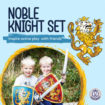Liontouch - Noble Knight Foam decorative replica blades & Shields For Two Kids  Blue/Red - Age 3-8 years | Durable & Safe Foam Medieval Toy Set |  & Battle Accessories For Pretend Play  Dress Up & Knight Costumes