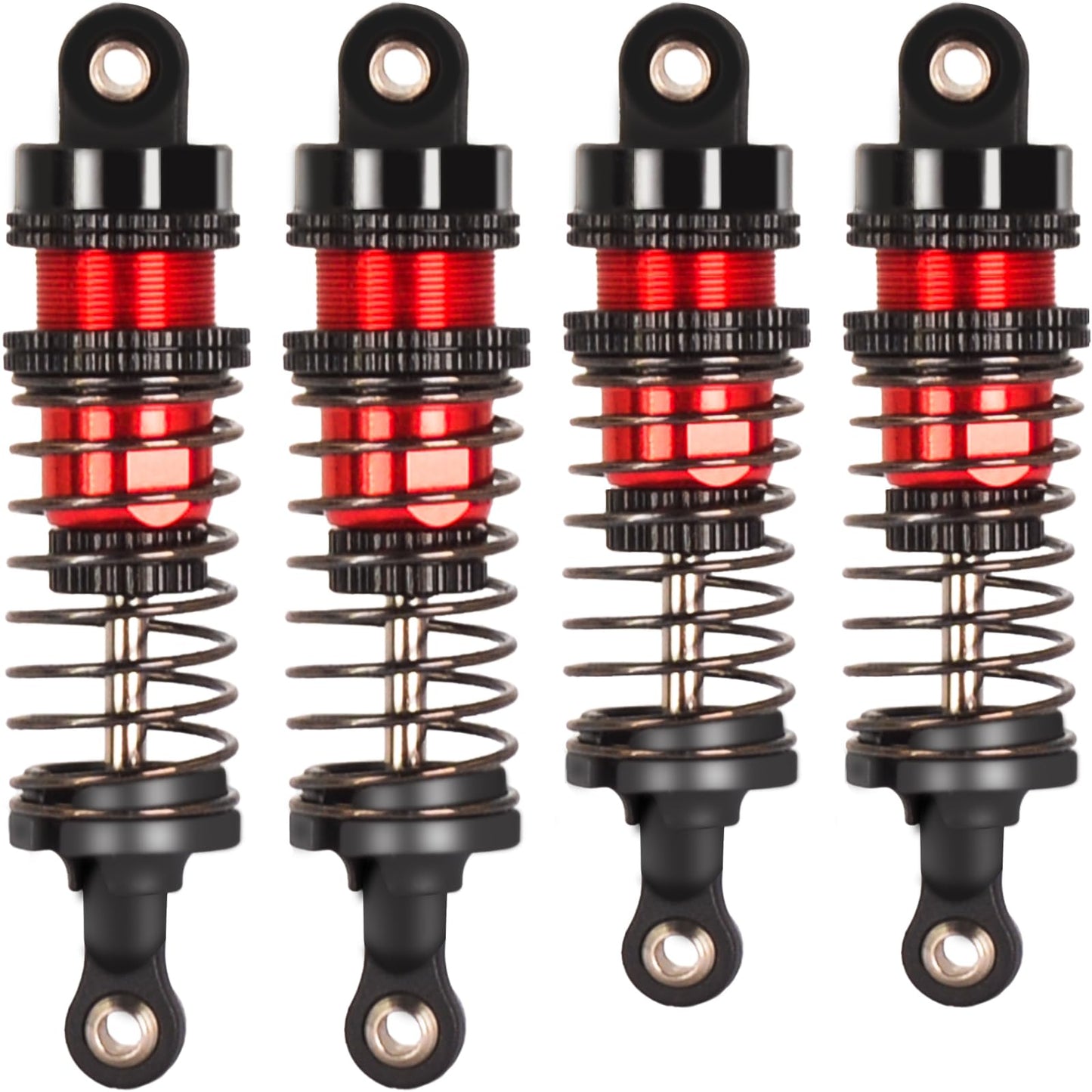 RcThjia Oiled Shocks Upgraded 66mm/72mm Aluminum Oil Shock Absorber Set for 1/12 1/14 1/16 RC Cars - Compatible with WLtoys 1440
