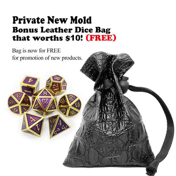 Haxtec D&D Metal Dice Set Gold Purple DND Dice for Dungeons and Dragons Gifts RPG Roleplaying Dice