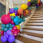 MEBAY Red Purple Teal Balloon Garland kit, 156 Pcs Metallic Purple Pastel Pink and Confetti Purple Balloons Arch for Teenage Gir