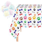 Oojami 1 Pack Paw Print Colorful Table Cover Includes Balloons Ideal for Kids Birthday Party, Dog Birthday Theme Party, Puppy Pa