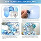 Blue Balloon Arch Kit, Blue And White Balloon Garland With 22 Inch Disco Ball Balloons Metallic Silver Star Foil Balloons, Silve