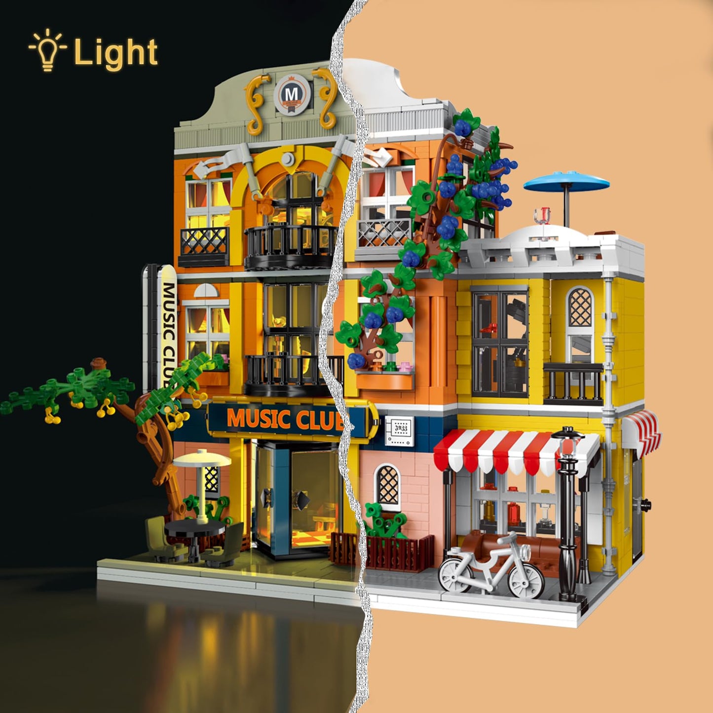 Enjbrick Flowers City Jazz Club Building Sets For Adutls, Architecture House Building Kit For Boys And Girls 8-14 Years 1683 Pcs