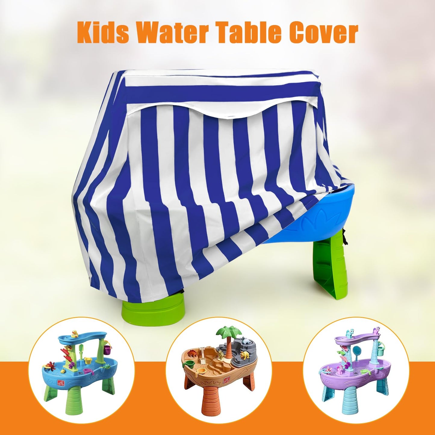 Kids Water Table Cover for Step 2 Rain Showers Splash Pond Water Table, Outdoor Waterproof Anti-UV Kids Water Play Table Cover (