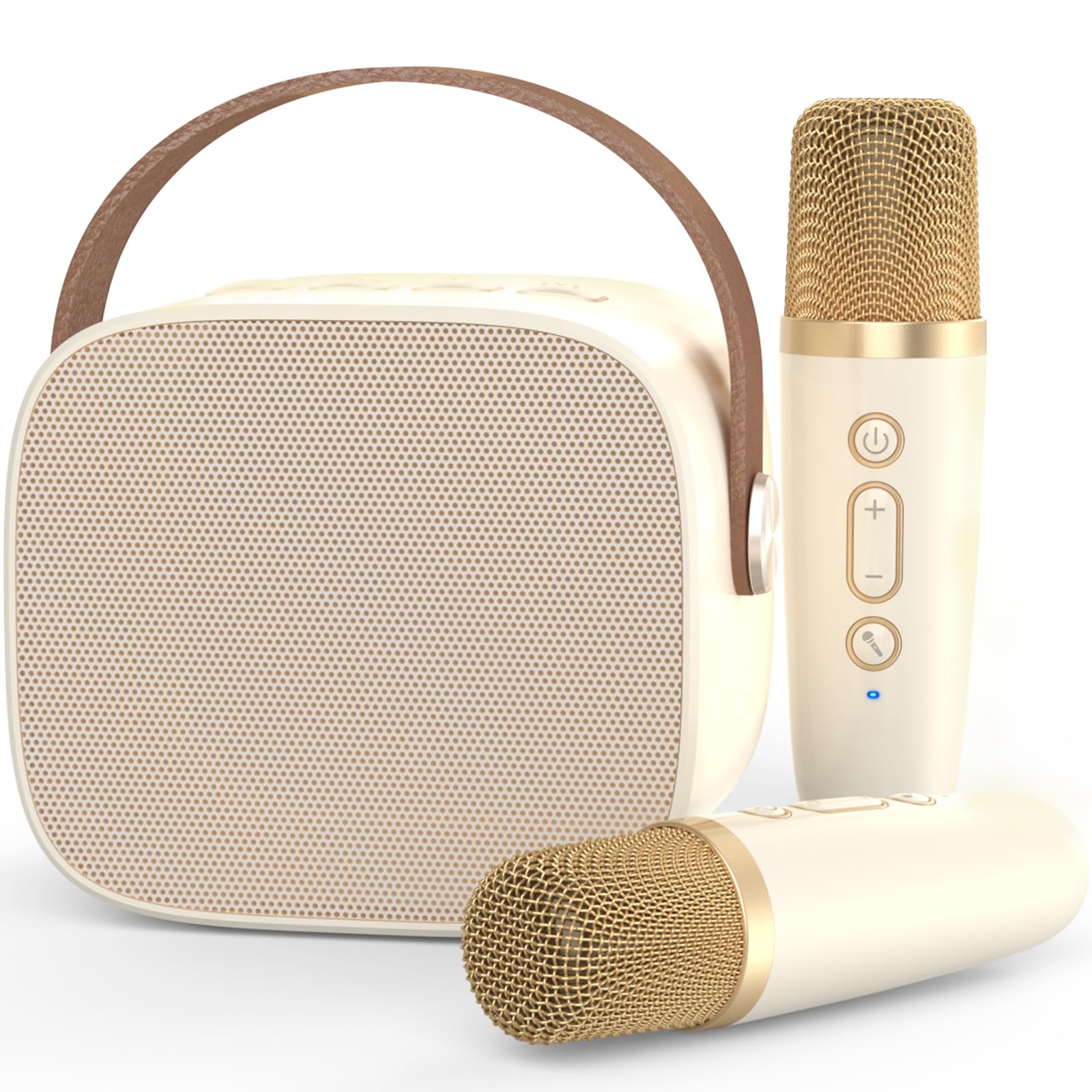 MEGUO Mini Karaoke Machine Microphone Fun Toys Christmas Birthday Gifts for mature-themed Kids/Toddler Boys Girls 3 4 5 6 7 8 9 10 11 12+ Portable Bluetooth Speaker with 2 Wireless Microphone