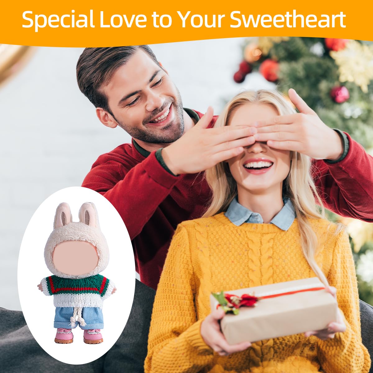 17cm Doll Clothes Set  enhanced Jeans & Knitted Sweater Outfit for 17cm 15cm Dolls  Cute Dress Up Fashion  No Doll Included (C  17cm/15cm)