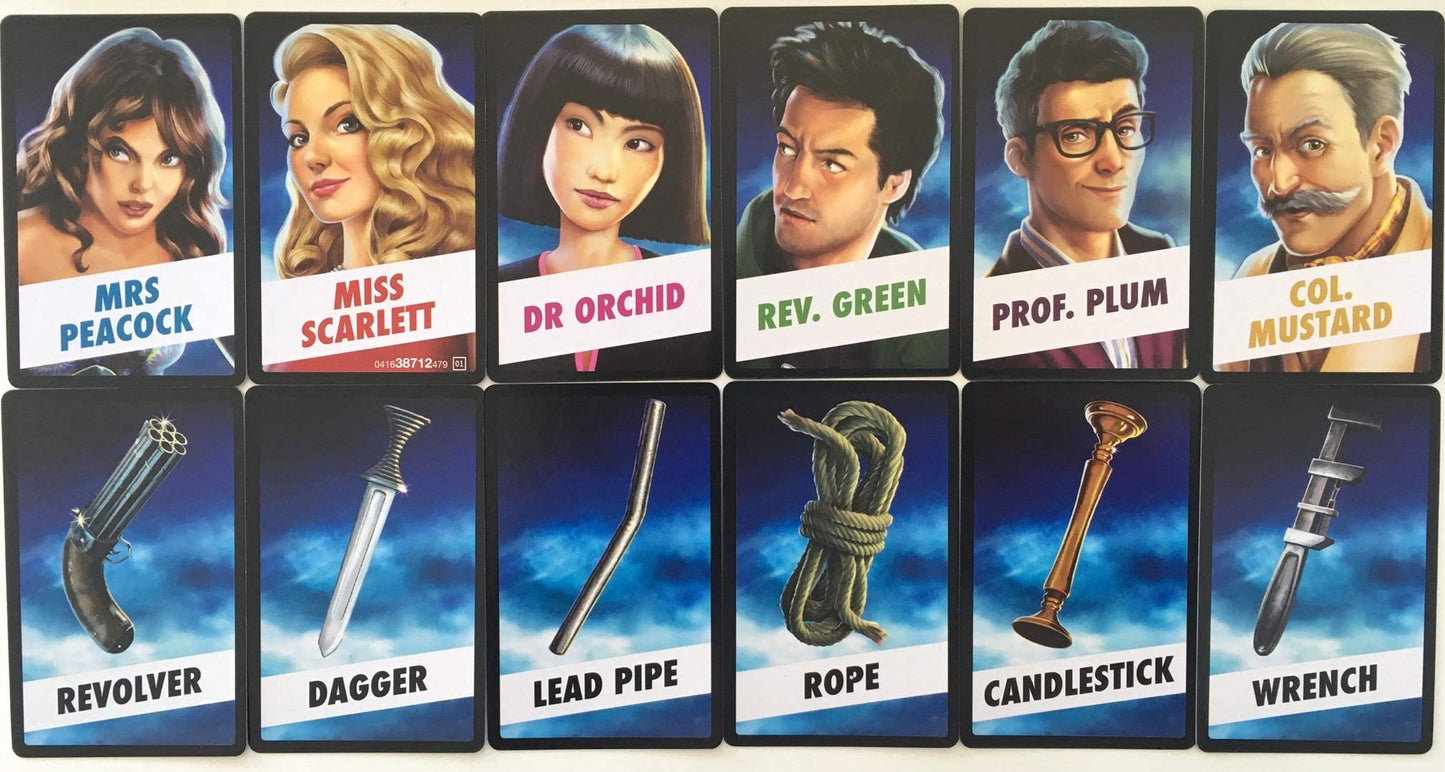 Clue Board Game Replacement Card Set All (21) Cards  Suspects Rooms/Locations
